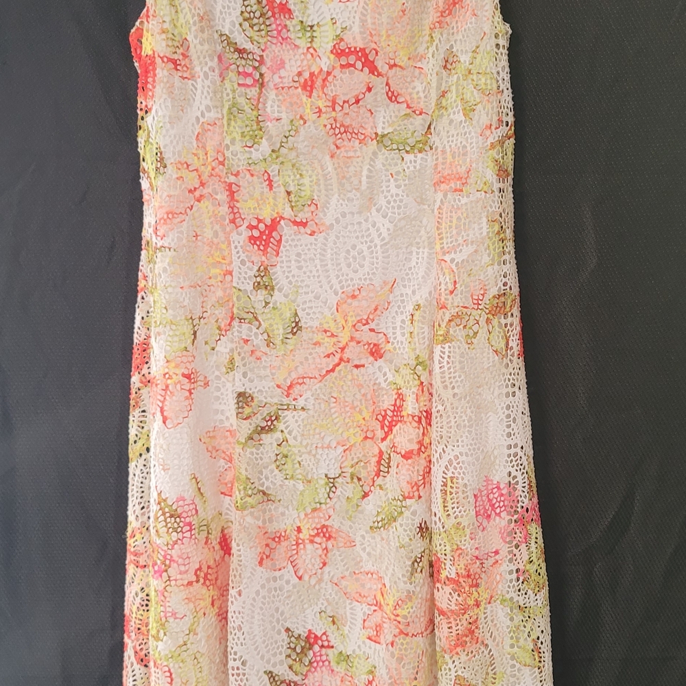 Source Unknown Cream Sleeveless Scoop Neck Midi Sundress